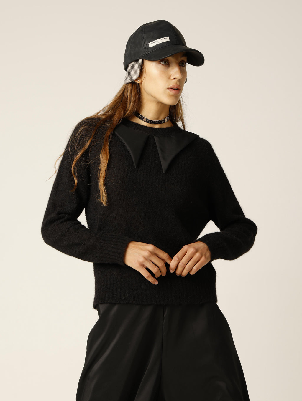 Maglione con colletto applicato